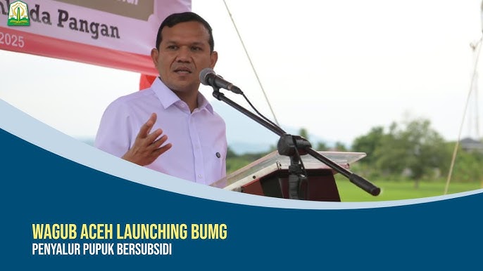Wakil Gubernur Aceh, Fadhlullah, SE, secara resmi meluncurkan Badan Usaha Milik Gampong (BUMG) Penyalur Pupuk Bersubsidi di Gampong Aneuk Glee, Indrapuri, Aceh Besar, Sabtu (16/8/2025)